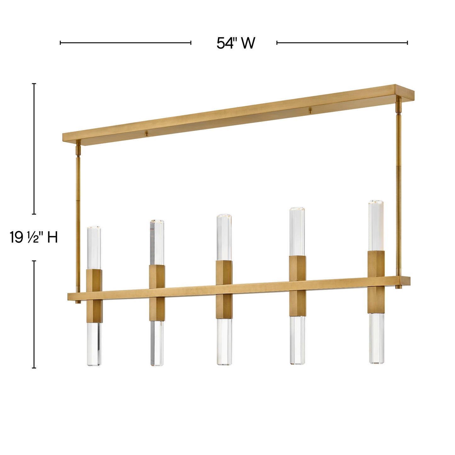 Fredrick Ramond Fr30608 Cecily 10 Light 54" Wide Led Linear Chandelier - Brass