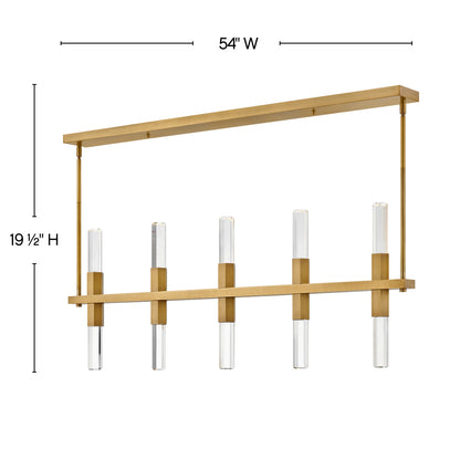 Fredrick Ramond Fr30608 Cecily 10 Light 54" Wide Led Linear Chandelier - Brass