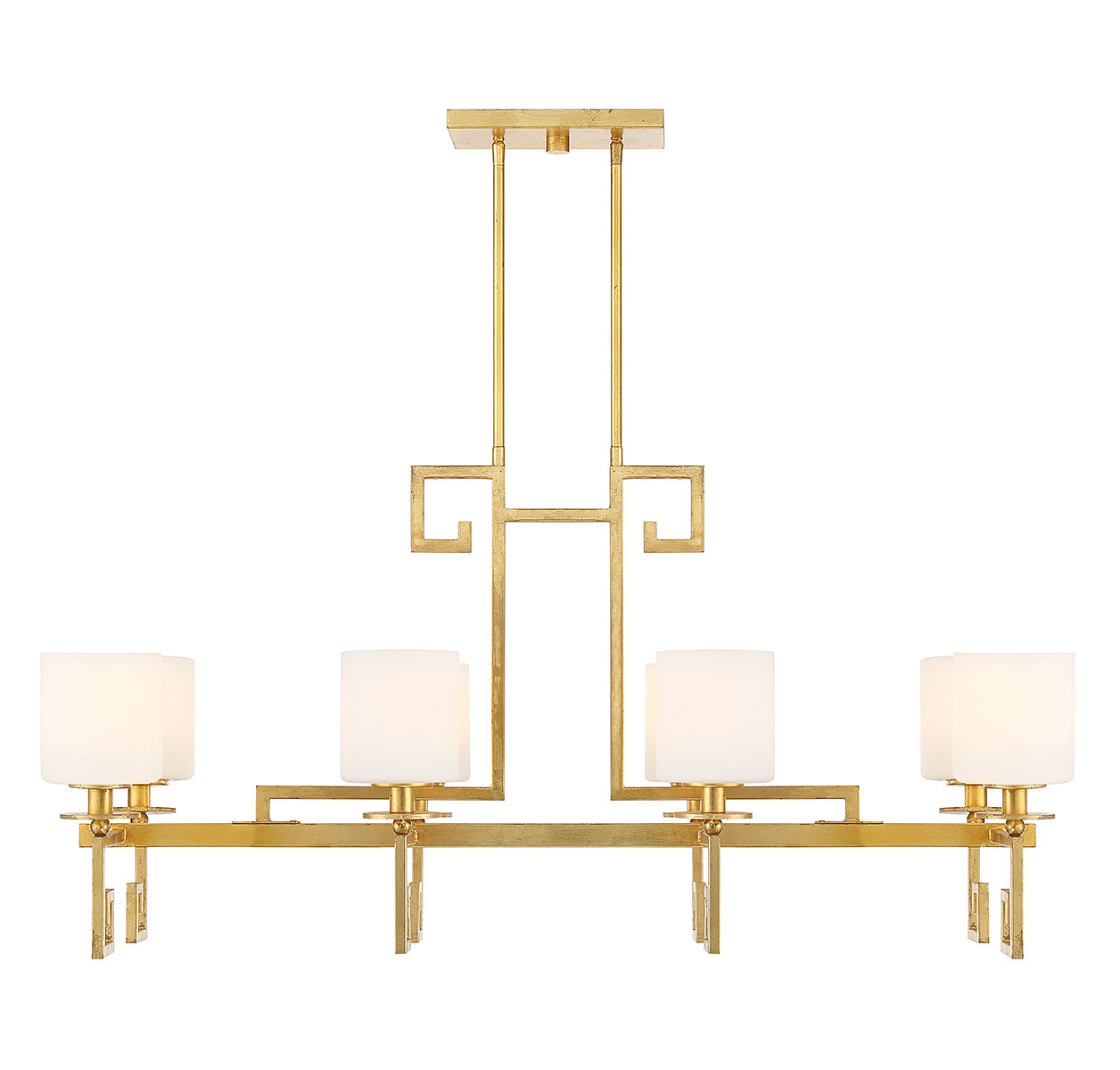 Quatrain 8-Light Linear Chandelier in True Gold