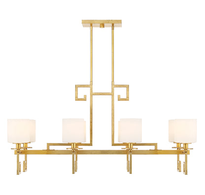 Quatrain 8-Light Linear Chandelier in True Gold