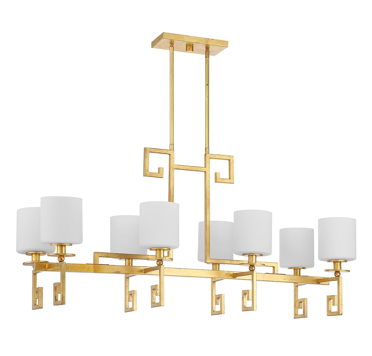 Quatrain 8-Light Linear Chandelier in True Gold