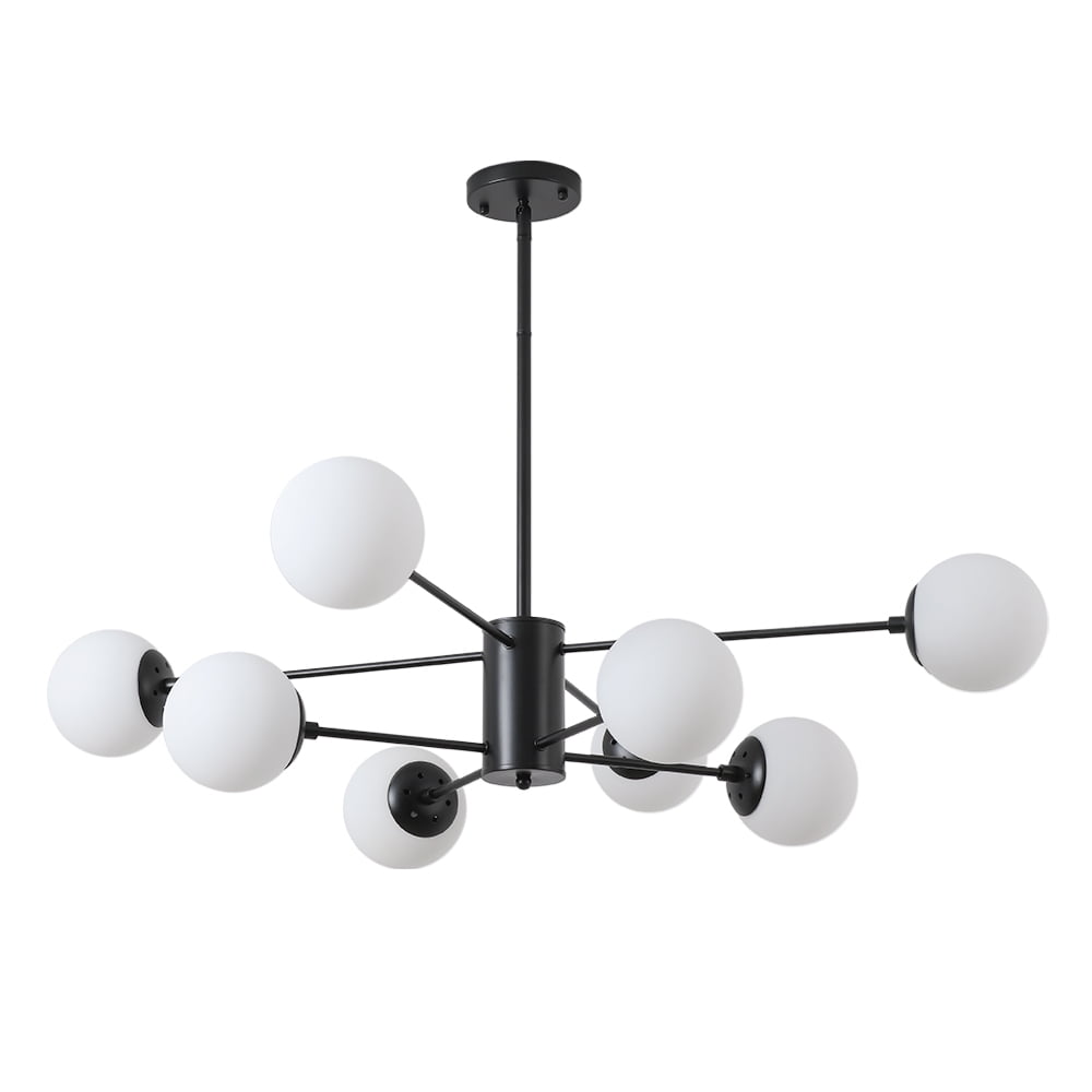 Magic Home Industrial Traditional Vantage Sputnik Modern Linear Chandelier with Shade Ceiling Mount 8 - Light 6 - Light E26 Adjustable Hanging Height