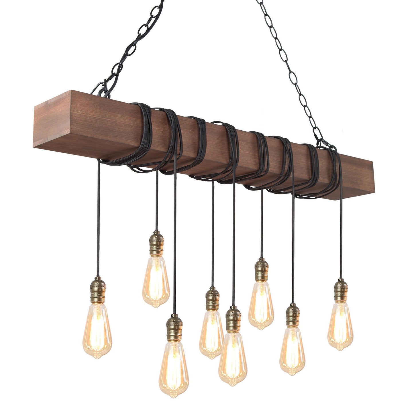 LNC 8-Light Farmhouse Linear Chandelier for Kitchen Island