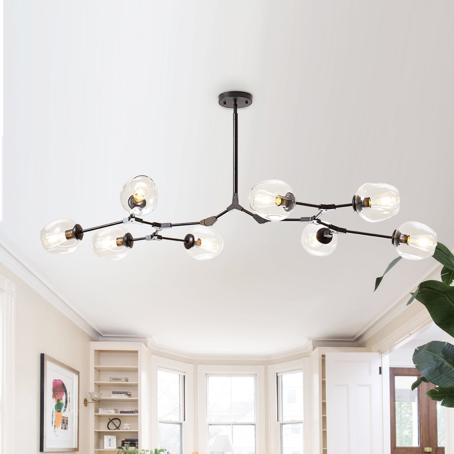 8-Light Sputnik Modern Linear Chandelier