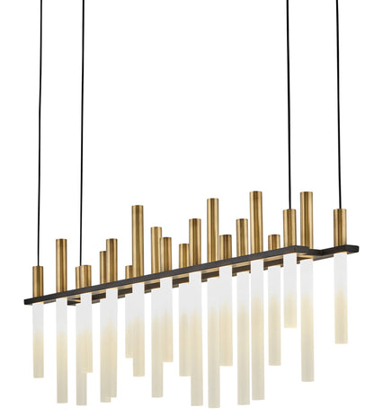 Fredrick Ramond Fr30705 Echo 20 Light 39" Wide Led Linear Chandelier - Black