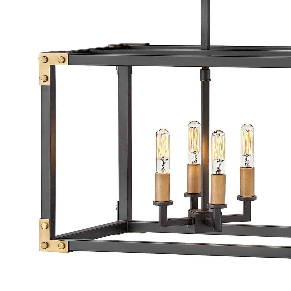 Eight Light Linear Chandelier In Transitional Style 34.5 Inches Wide By 19 Inches High Hinkley Lighting 4298Sk