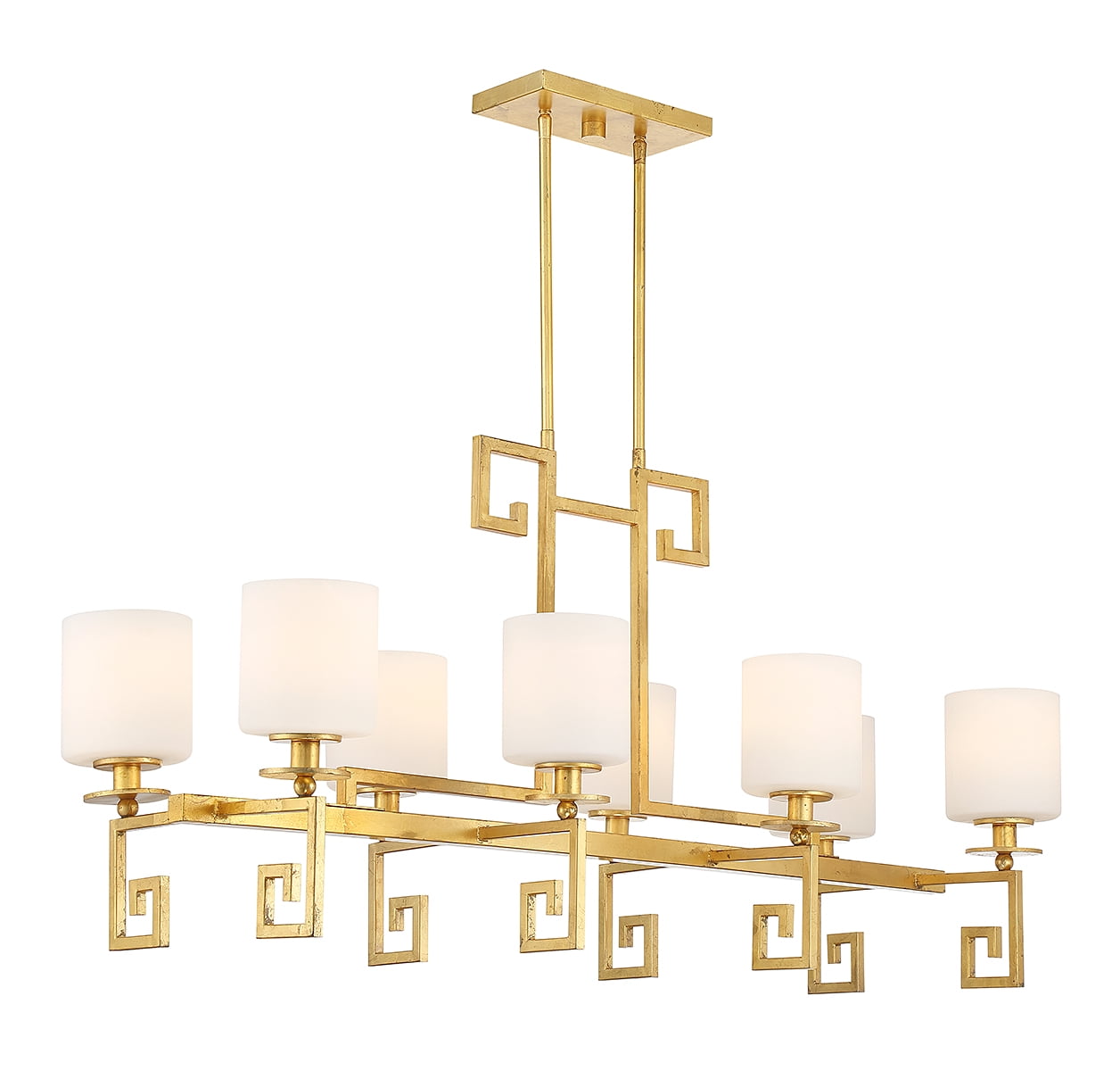 Quatrain 8-Light Linear Chandelier in True Gold